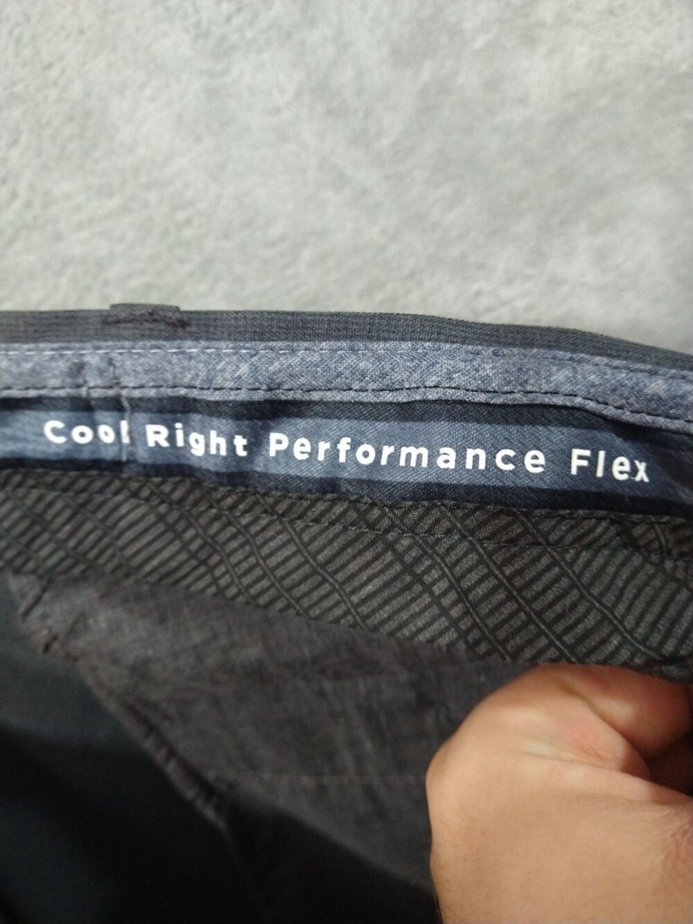 Haggar Dress Pants Mens 44x29 Gray Cool Right Performance Flex Classic Fit Flat - Picture 9 of 10